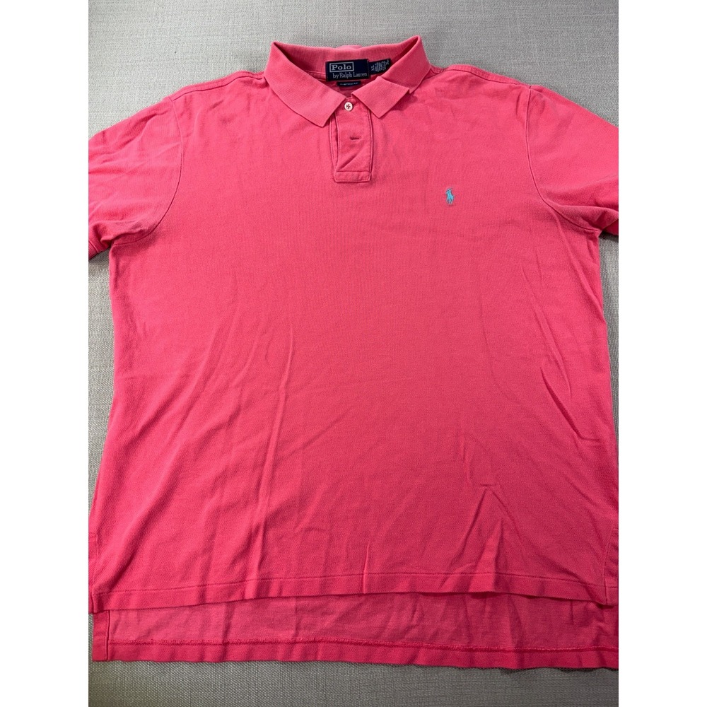 Polo Ralph Lauren Boy's Short Sleeve Custom Fit Hot Pink Knit Polo Size XL